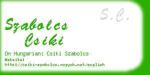 szabolcs csiki business card